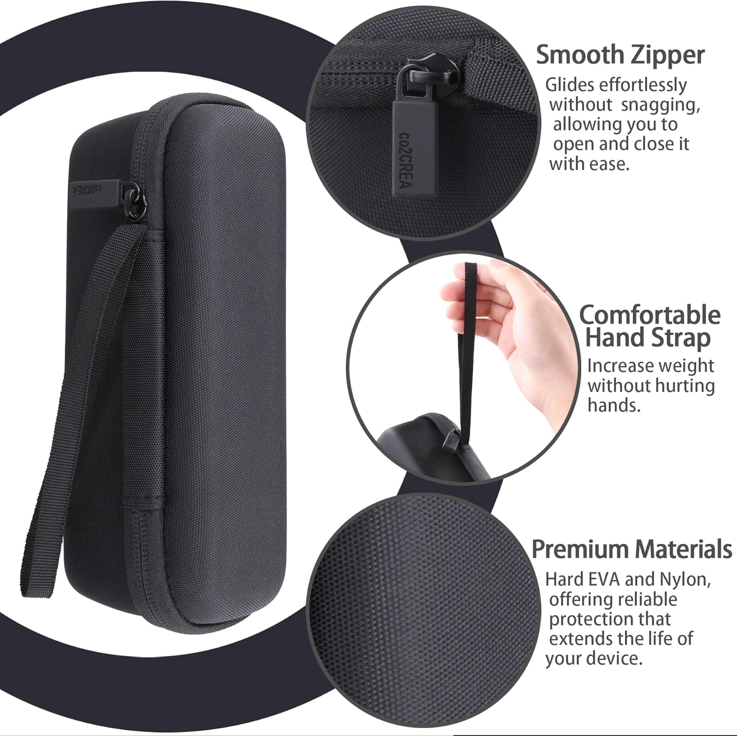 Hard Case Replacement for Anker Soundcore/Soundcore 2 / Motion B Portable Outdoor Sports Bluetooth Speaker (Black)