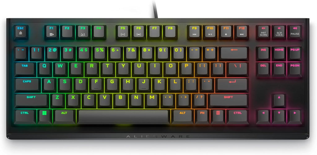 Low-Profile RGB Gaming Keyboard AW510K: Alienfx per Key RGB LED - Media CONTROLS & USB Passthrough - Cherry MX Low Profile Red Switches