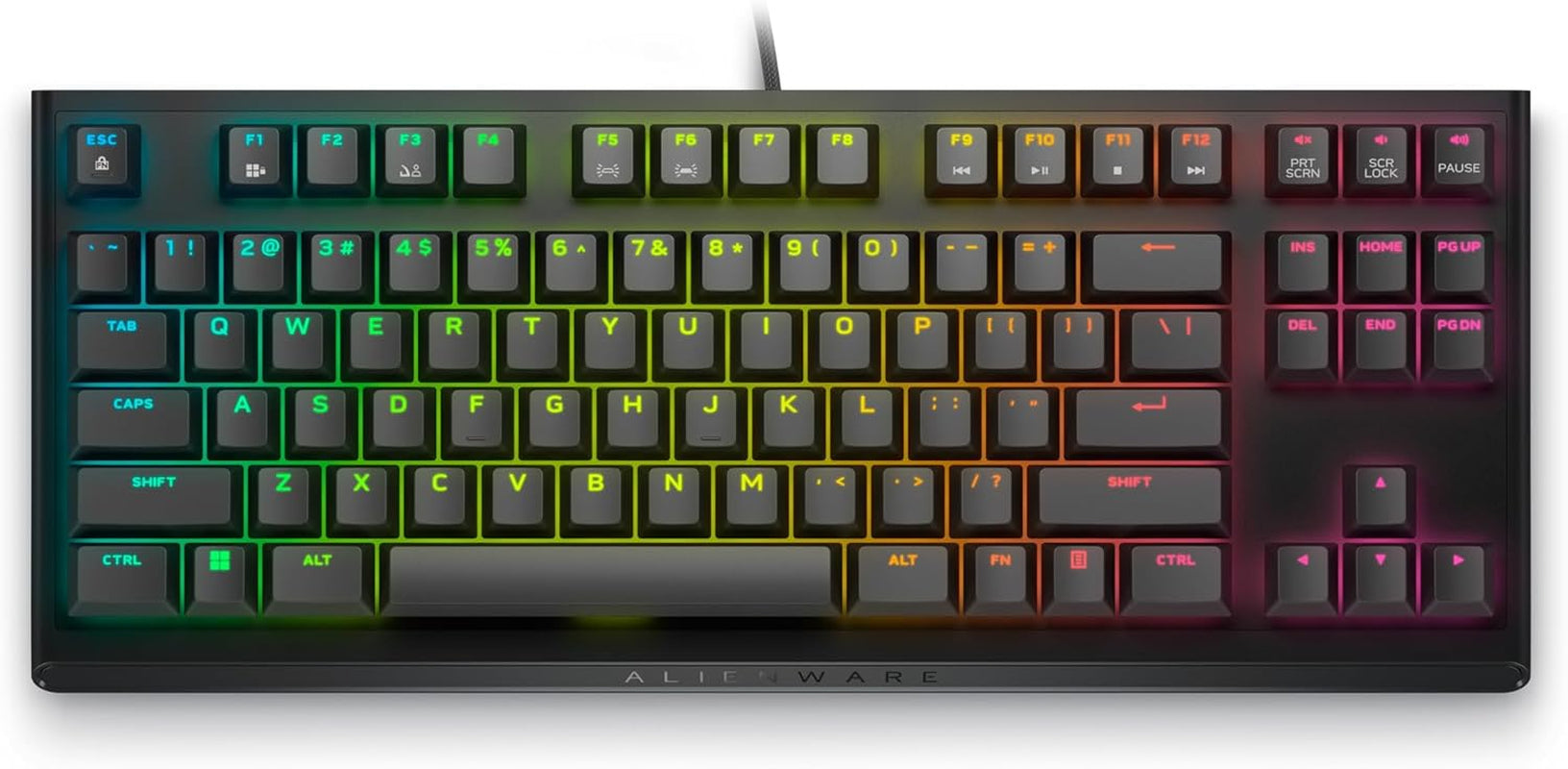 Low-Profile RGB Gaming Keyboard AW510K: Alienfx per Key RGB LED - Media CONTROLS & USB Passthrough - Cherry MX Low Profile Red Switches