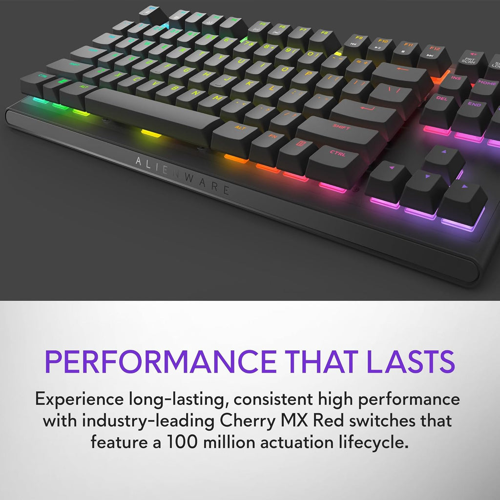 Low-Profile RGB Gaming Keyboard AW510K: Alienfx per Key RGB LED - Media CONTROLS & USB Passthrough - Cherry MX Low Profile Red Switches