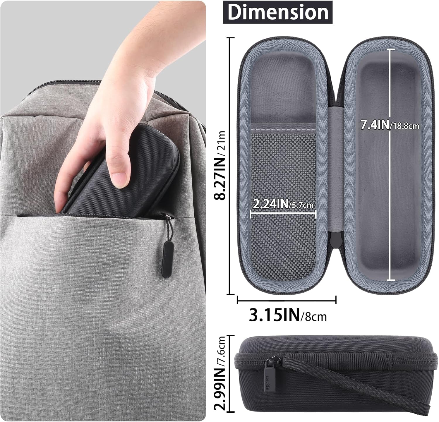 Hard Case Replacement for Anker Soundcore/Soundcore 2 / Motion B Portable Outdoor Sports Bluetooth Speaker (Black)