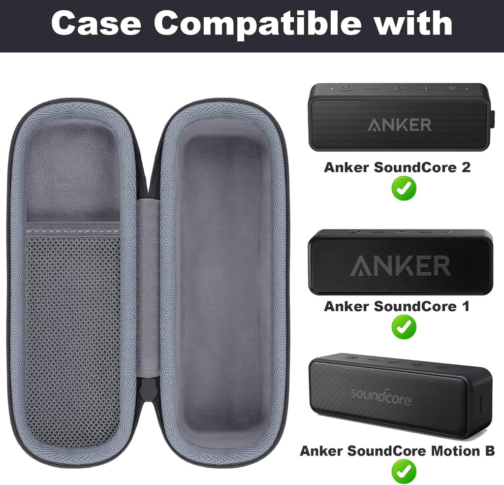 Hard Case Replacement for Anker Soundcore/Soundcore 2 / Motion B Portable Outdoor Sports Bluetooth Speaker (Black)