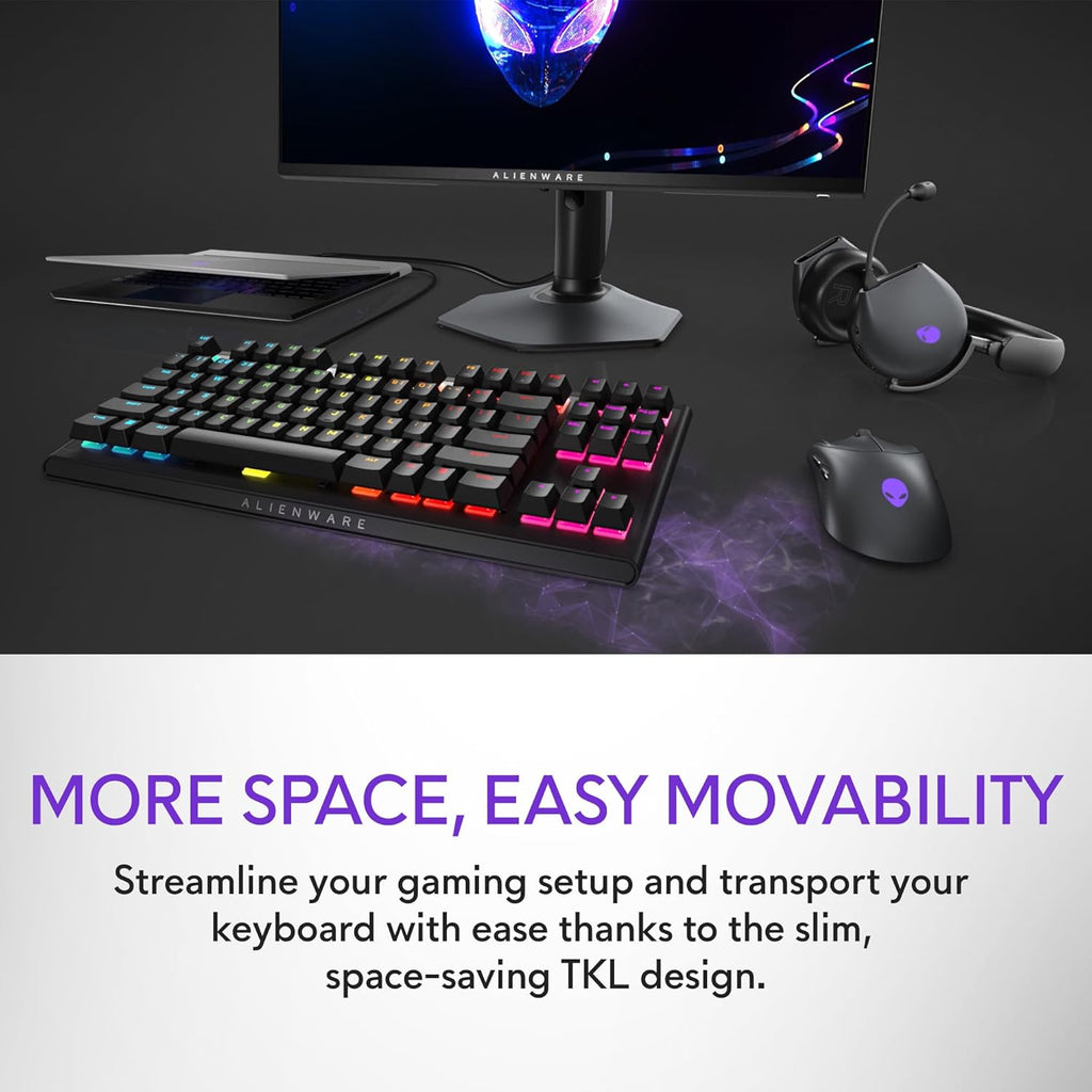 Low-Profile RGB Gaming Keyboard AW510K: Alienfx per Key RGB LED - Media CONTROLS & USB Passthrough - Cherry MX Low Profile Red Switches